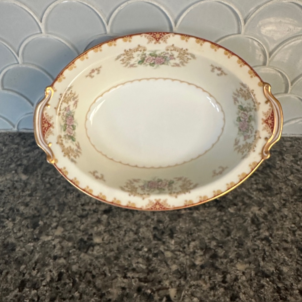Noritake China Cardinal Rose 10 5/8” Oval Vegetable Bowl Occupied Japan…